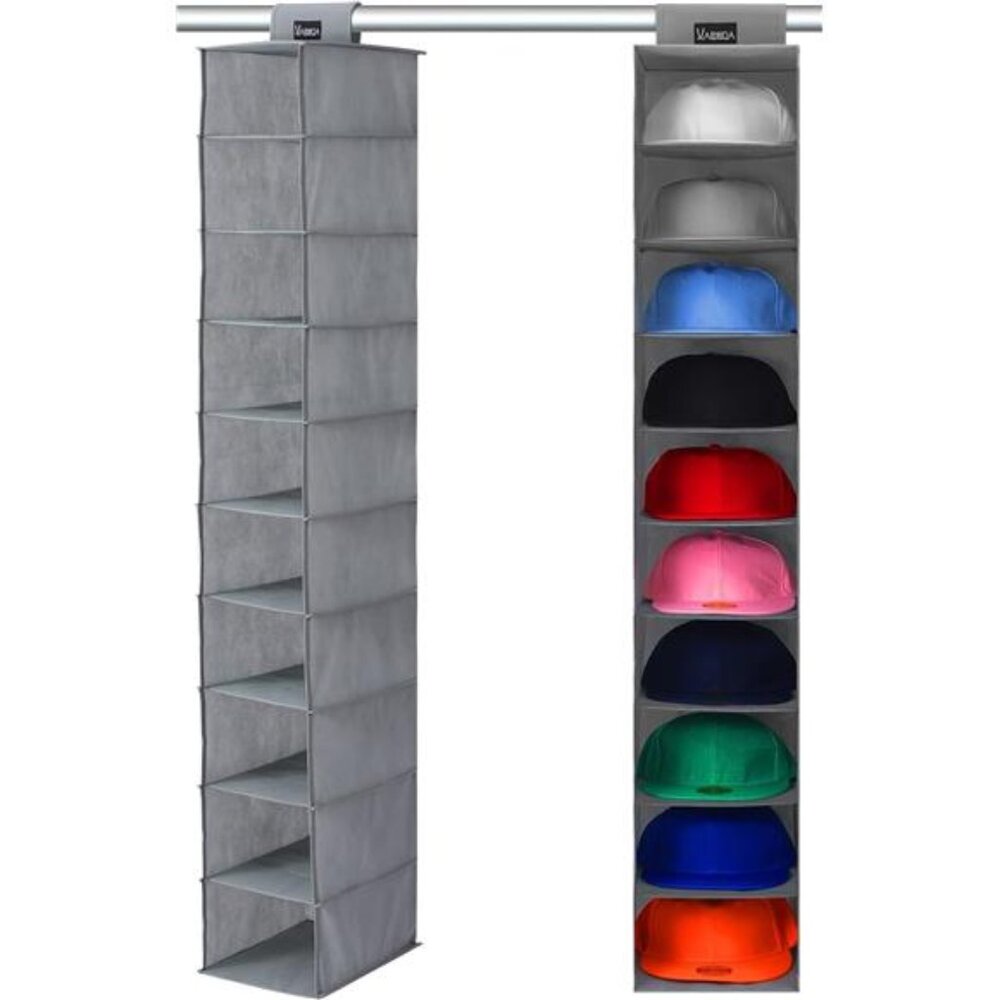 10 Shelf Hat Rack Hanging Closet/Organizer for Storage - Best Baseball Cap